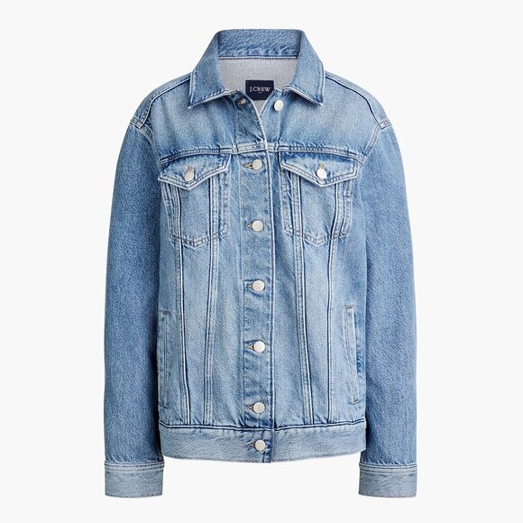 NWT J.Crew Factory Relaxed Denim Jacket - Picture 1 of 6
